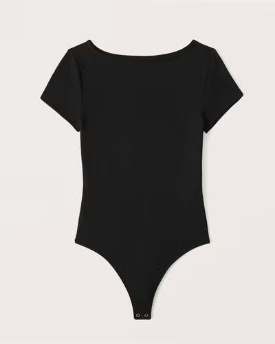 Short-Sleeve Seamless Fabric Boatneck Bodysuit | Abercrombie & Fitch (US)