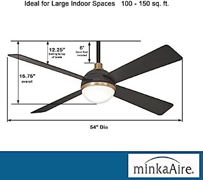 Minka-Aire F623L-BC/SBR Orb 54 Inch Ceiling Fan with Integrated 16W LED Light in Brushed Carbon /... | Amazon (US)