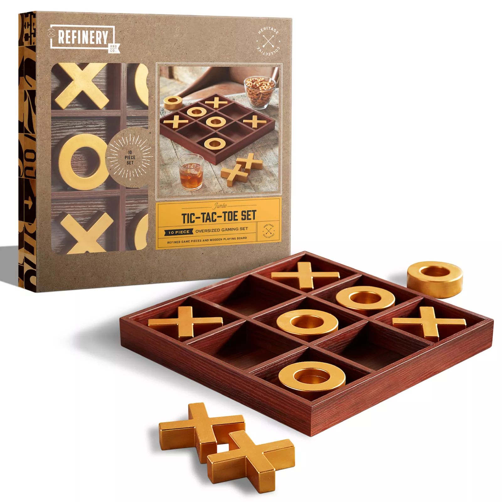 Refinery Gold Tone Tic-Tac-Toe Game, Lt Brown | Kohl's