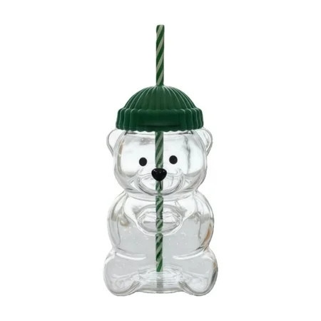 Bear Cup with Straw,2025 New Bear Straw Cup, Cute Bear Glass Cup With Straw 20oz,Cute Mugs, Coffee Beer Wine Cocktail Drinks Glassware (1pc) | Walmart (US)