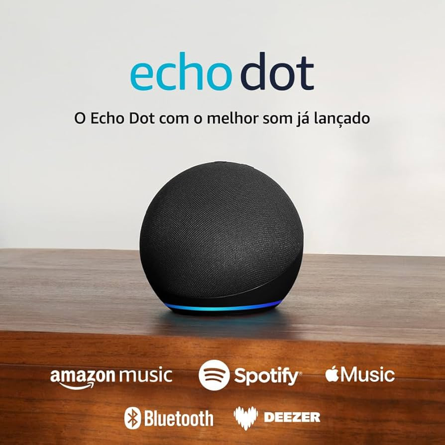 Echo Dot (Geração mais recente) | O Echo Dot com o melhor som já lançado | Cor Preta | Amazon (BR)