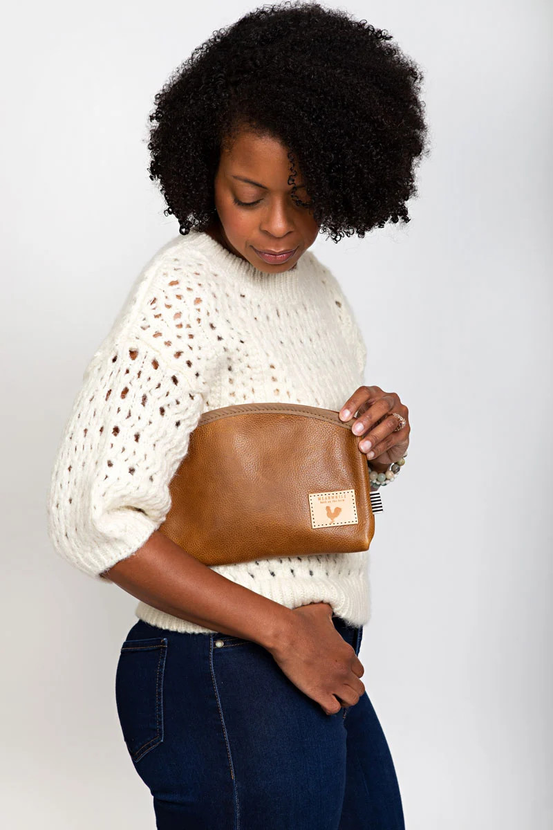 Camel Leather Clutch | Full Grain Leather Handbag | Meanwhile Back on the Farm | Meanwhile Back on the Farm