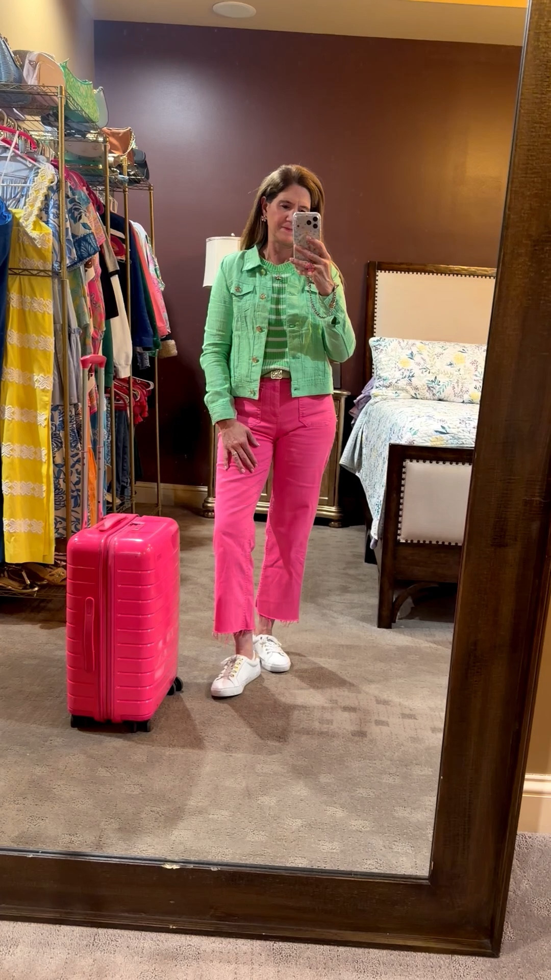 Travel day outfit ✈️
Up at 3:15am, delayed for hours due to snow & ice storm but finally headed somewhere warm ☀️

This is how I styled this look—comfortable, layered, and perfect for travel days.

Jacket: size XS
Sweater: size XS
Pants: size 2 

Everything is linked here 👇

#traveloutfit
#airportstyle
#airportoutfit
#travelstyle
#springoutfit
#casualstyle
#whatiwore
#styleinspo
#lillypulitzer
#awaytravel 

travel outfit women
airport outfit ideas
comfortable travel outfit
spring travel outfit
what to wear to the airport
casual outfit ideas women
colorful outfit ideas
vacation travel outfit

All jewelry is from @thesparkledshell.com Use my code:lillylover10. 


#LTKWorkwear #LTKTravel #LTKBeauty