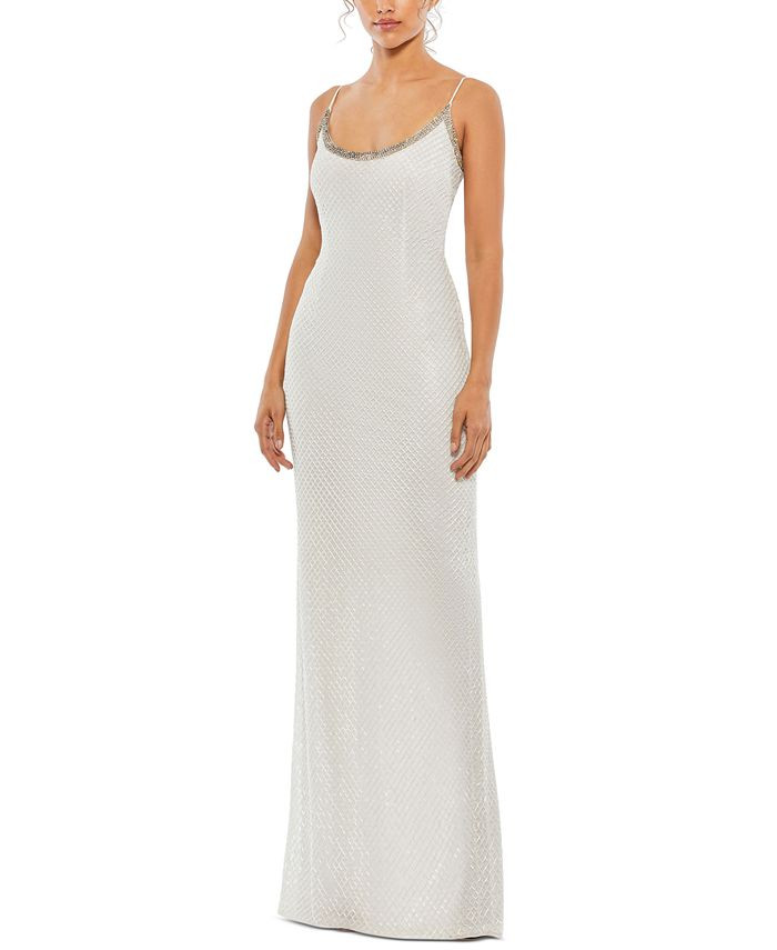 MAC DUGGAL Beaded Scoop-Neck Gown & Reviews - Dresses - Women - Macy's | Macys (US)