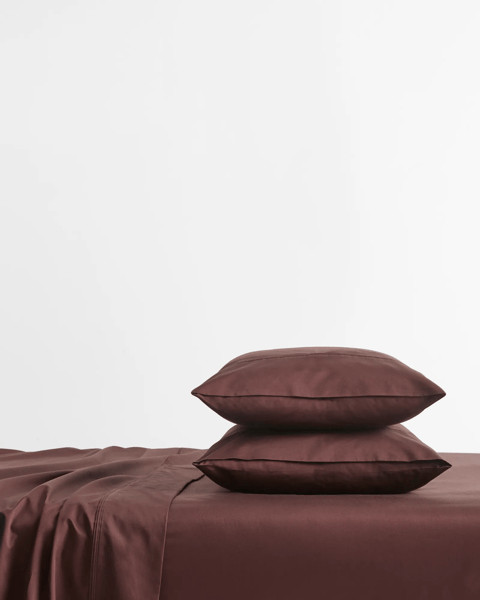 Egyptian Cotton 600 Thread Count Pillowcase Standard 2 Pack  - Chocolate | Target AU