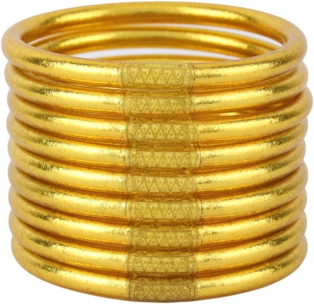 BuDhaGirl Gold All Weather Bangles (AWB) - Serenity Prayer | Amazon (US)