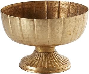 Accent Decor Distressed Gold Metal Compote Bowl | Gold Compote Vase l Lita Metal Vase l Indoor an... | Amazon (US)