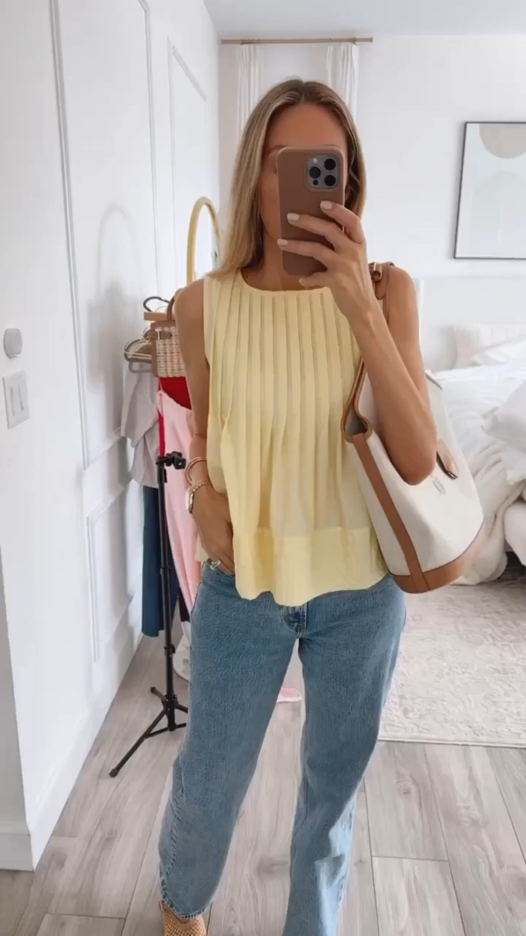 Adorable casual outfit that it’s perfect for spring and summer 
Amazon butter yellow top 
ADORABLE! Runs tts . Wearing a size small
Spring outfits 



#LTKSeasonal #LTKU #LTKootd
