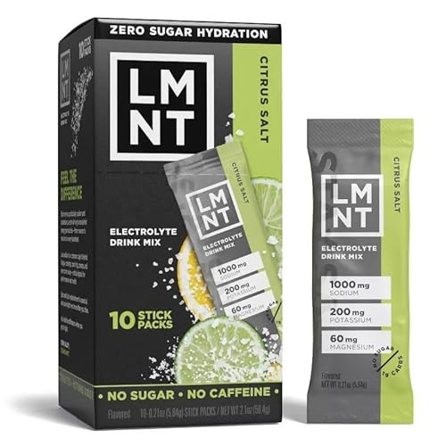 LMNTs Zero-Sugar Electrolytes Sports Drink - Citrus Salt - 2.1oz/10ct| | Amazon (US)
