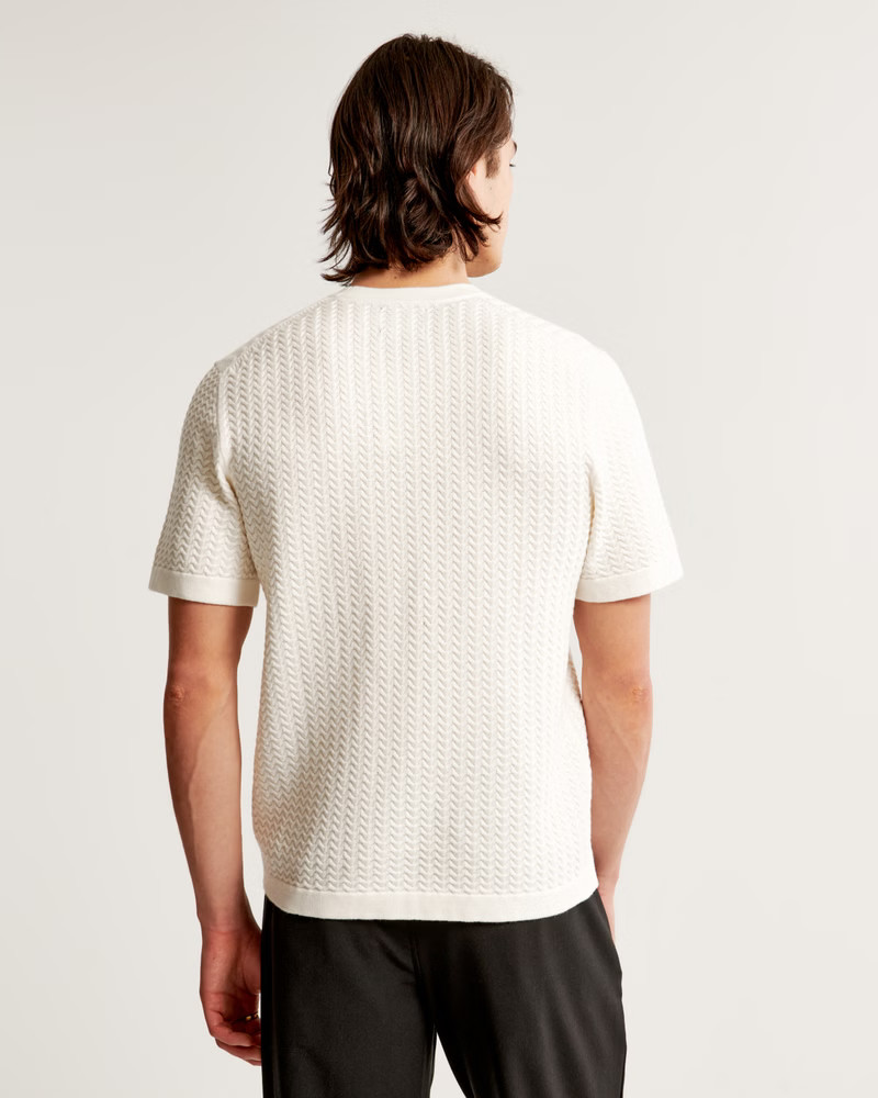 Stitched Textured Tee | Abercrombie & Fitch (US)