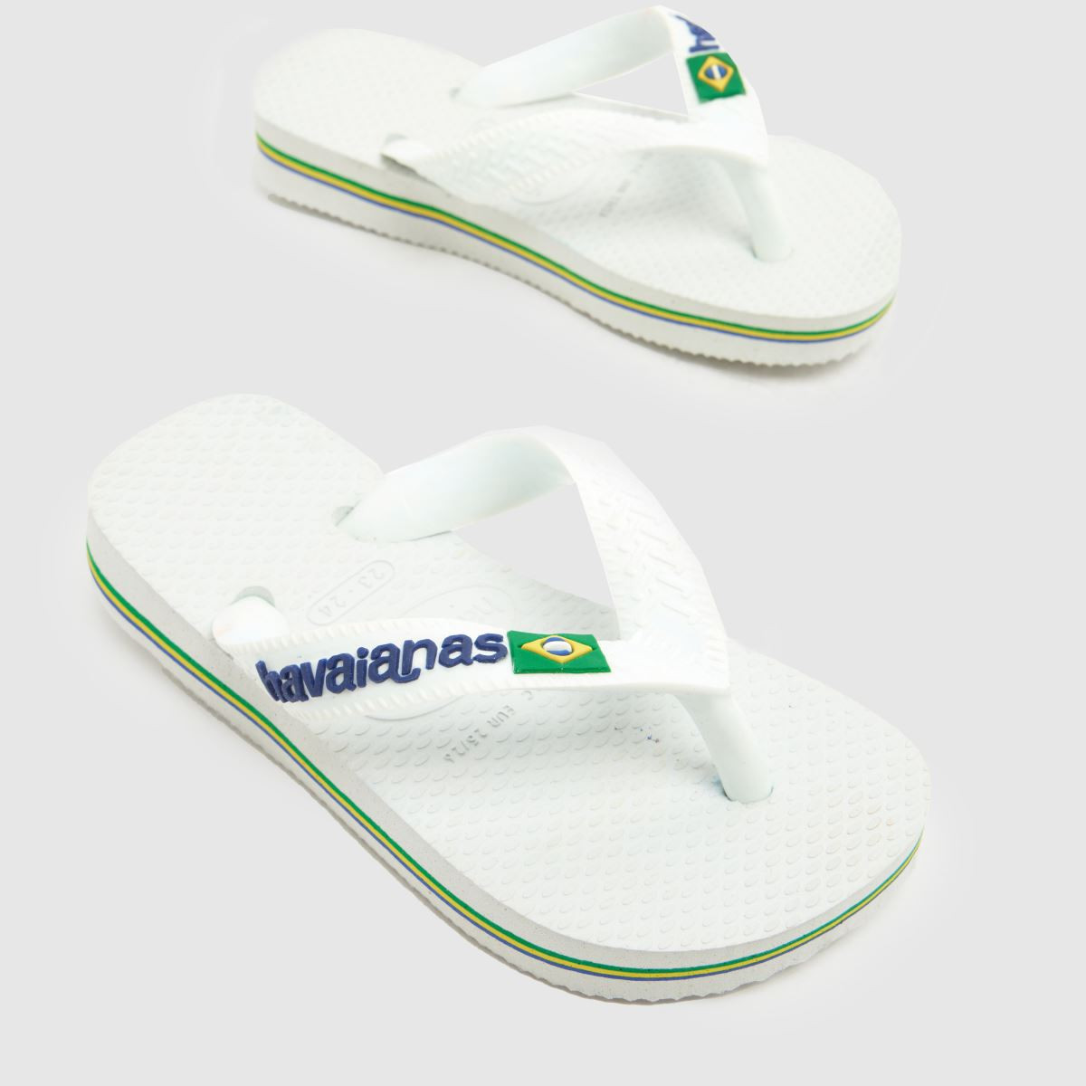 Kids Junior White Havaianas Brasil Logo Sandals | schuh | Schuh