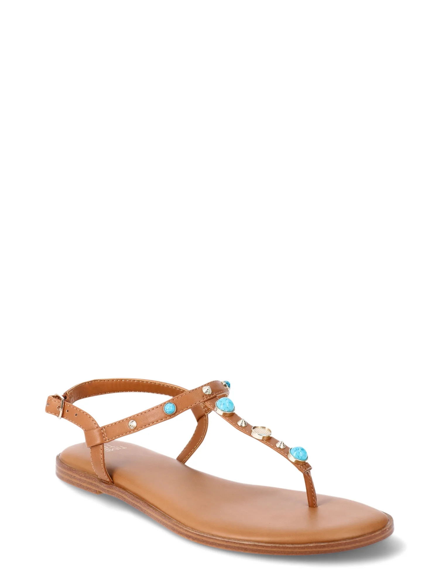 Time and Tru Women's Jeweled T-Strap Sandal | Walmart (US)
