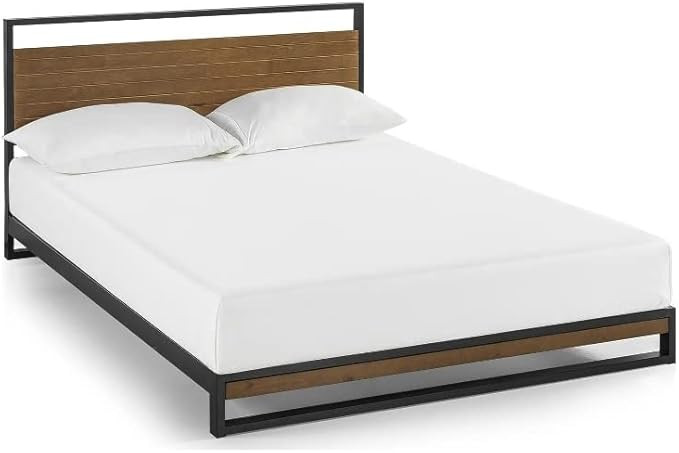ZINUS Suzanne 37 Inch Bamboo and Metal Platform Bed Frame / Solid Steel Construction / No Box Spr... | Amazon (US)