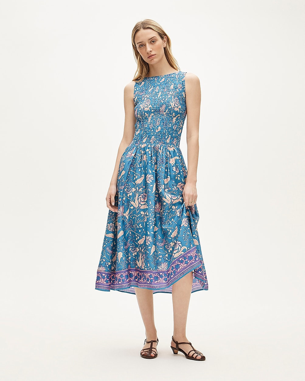 Lina midi dress in floral print | J. Crew US