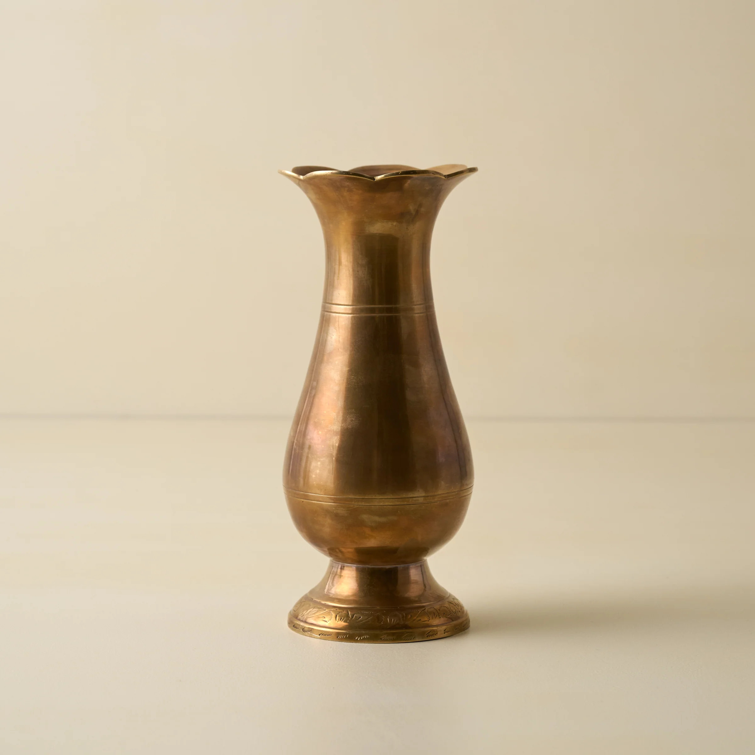 Anna Antiqued Solid Brass Vase | Magnolia