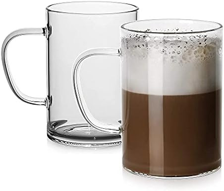 LUXU Glass Coffee Mugs Set of 2,Large Wide Mouth Mocha Hot Beverage Mugs(18 oz),Clear Espresso Cu... | Amazon (CA)