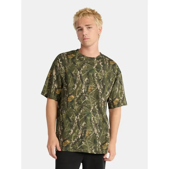 No Boundaries Men's Oversized Short Sleeve All-Gender Cotton T-Shirt for Men and Big Men | Walmart (US)