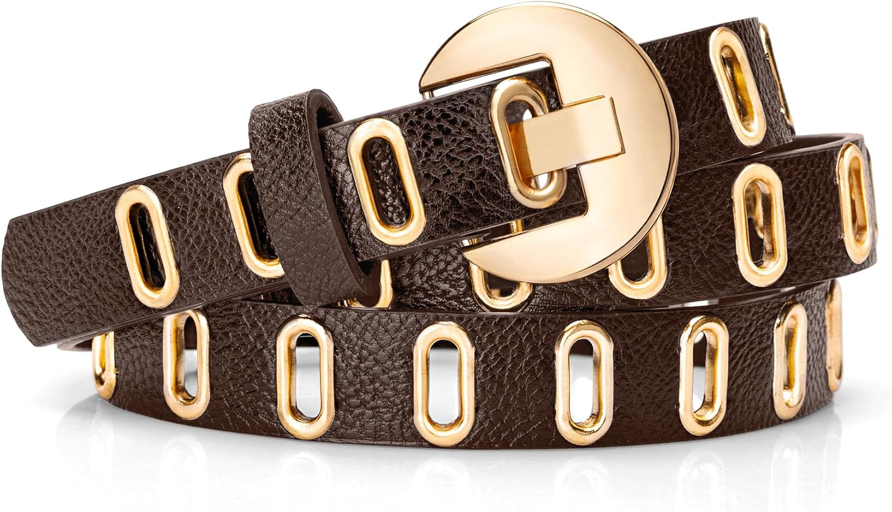 Studded Belts for Women,Thin Leather Punk Y2K Goth Belt | Amazon (US)
