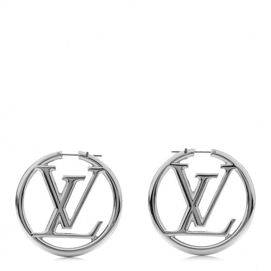 LOUIS VUITTON Louise Hoop Earrings Silver | Fashionphile