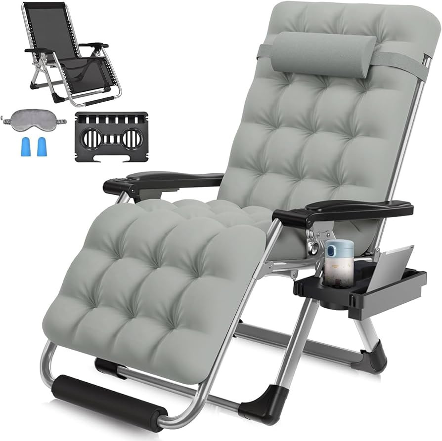 29In XL Zero Gravity Chair w/Cushion, Zero Gravity Recliner Lounge Chair for Indoor and Outdoor, ... | Amazon (US)