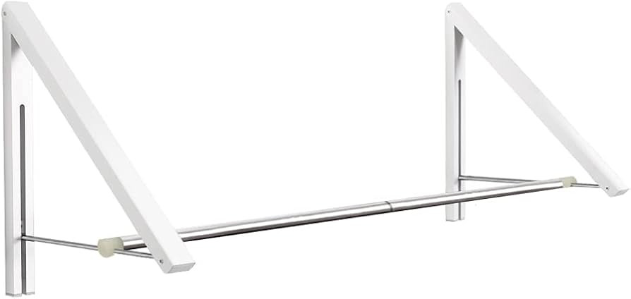 Laundry Room Drying Rack Wall Mounted Clothes Hanger Folding Wall Coat Racks Aluminum Home Storag... | Amazon (US)