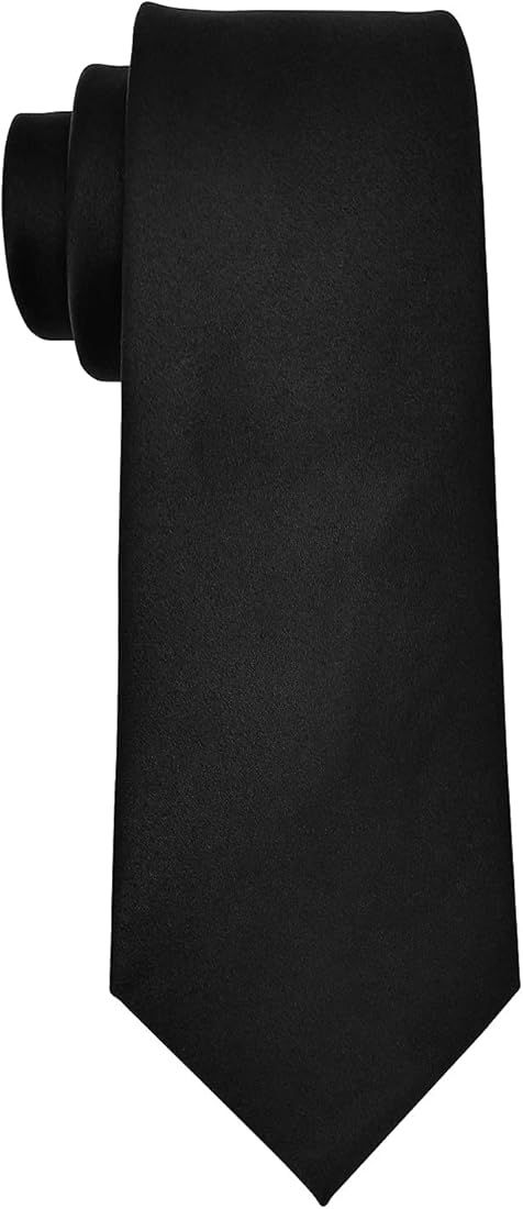 Men's Ties Solid Pure Color Plain Formal Black Ties For Men | Amazon (US)
