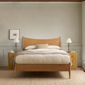 Pierce & Ward Curved Burl Wood Bed | West Elm (US)