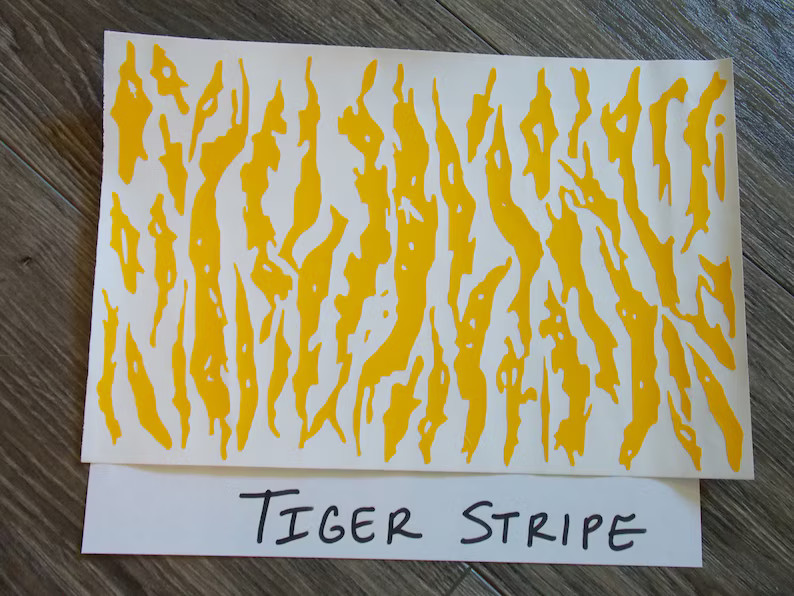 Tiger Stripe High Heat Vinyl Stencil 12" X 8" Avery® SF 100-235-S High Bake Yellow Vinyl for Cer... | Etsy (US)