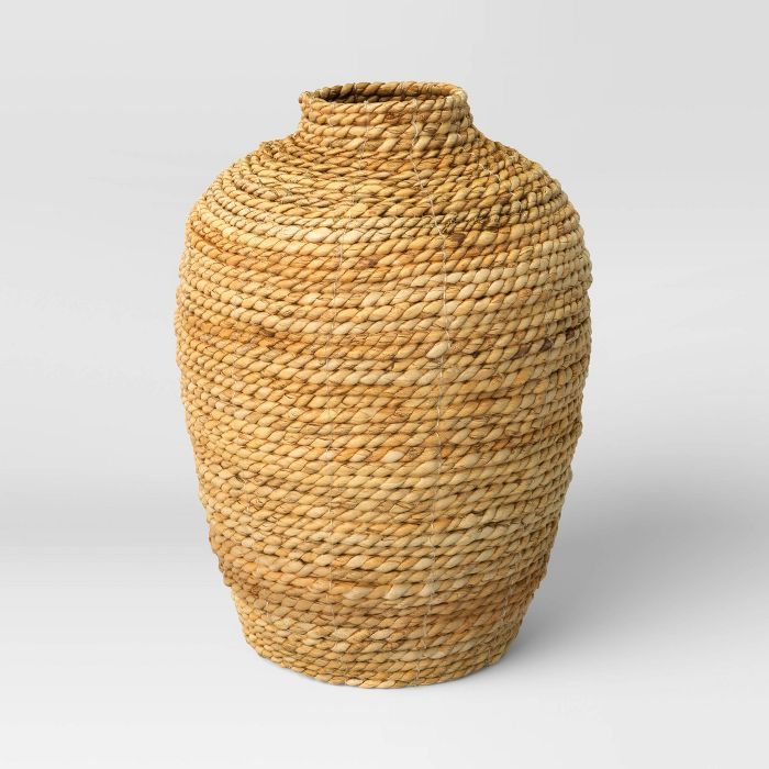 13.5&#34; x 10&#34; Abaca Woven Harvest Vase Brown - Threshold&#8482; | Target