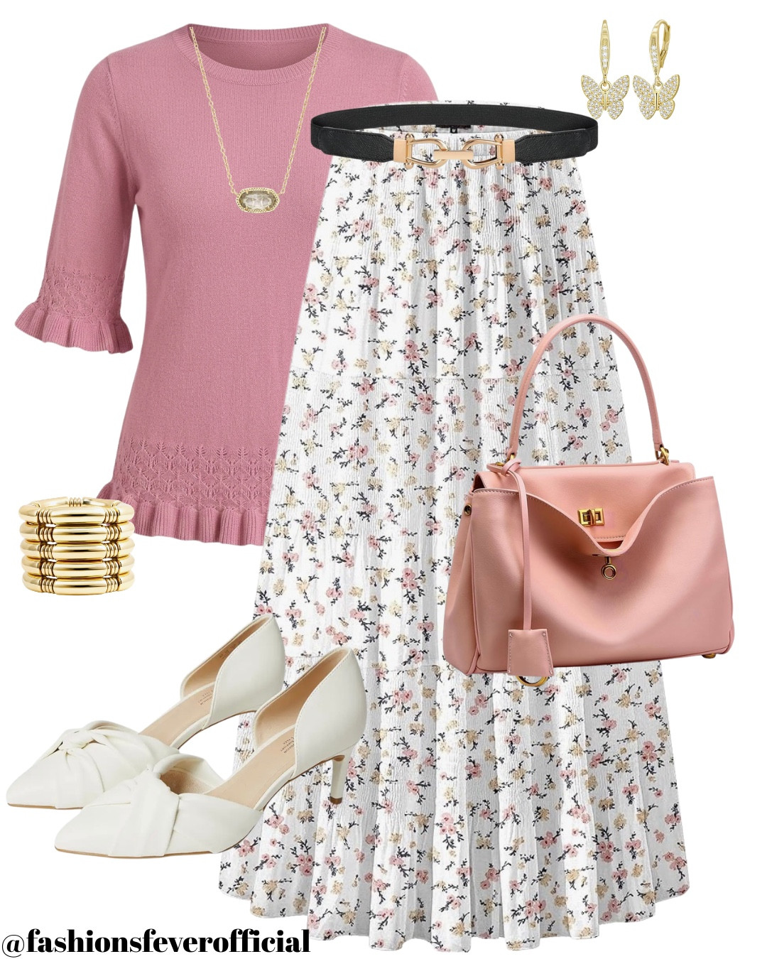 Spring style simplified! 🌸 If you're looking for chic and effortless spring outfit ideas, this floral look is the perfect inspiration. It combines all the best elements of the season into a polished, feminine ensemble.
The pink blouse is a stunning choice with its ribbed texture and ruffle detailing, adding that touch of softness that is perfect for warmer weather. It pairs beautifully with the floral maxi skirt, which has a delightful white base and scattered floral print that screams springtime.
Accessorizing is key here, and the black belt cinches the waist to create a lovely silhouette. The white pointed-toe heels add a touch of elegance and are perfect for a brunch date or an afternoon stroll. Plus, the pink top-handle handbag adds a perfect pop of color and is practical for carrying your spring essentials.
This look is a classic and versatile option for your spring rotation. Follow for more spring outfit ideas and inspiration! #SpringOutfits #SpringStyle #OOTD #LTKSpring #LTKFashion #LTKStyletip

#LTKSeasonal #LTKootd