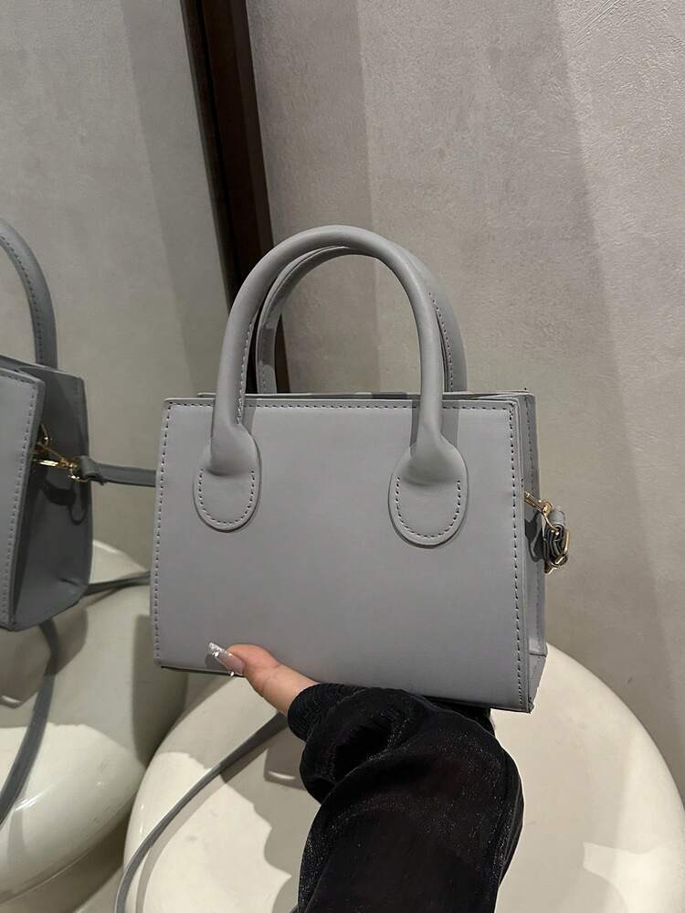 Solid Color PU Handbag, Minimalist Casual Small Square Bag, Commute Mini Shoulder Crossbody Bag, ... | SHEIN