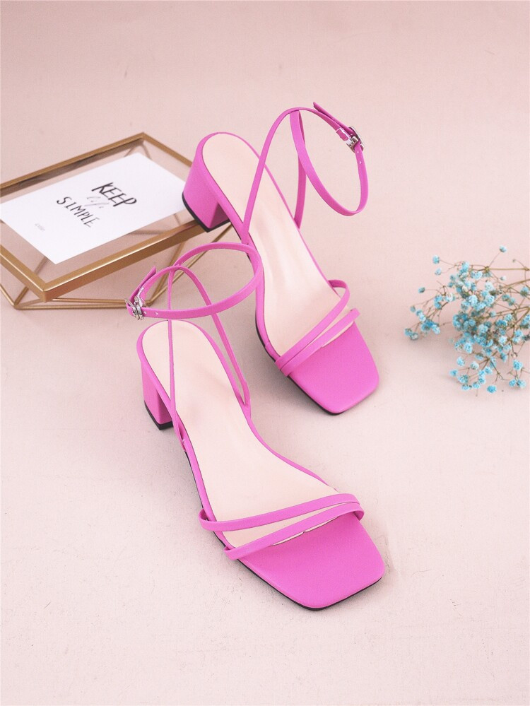 Chunky Heeled Ankle Strap Sandals | SHEIN