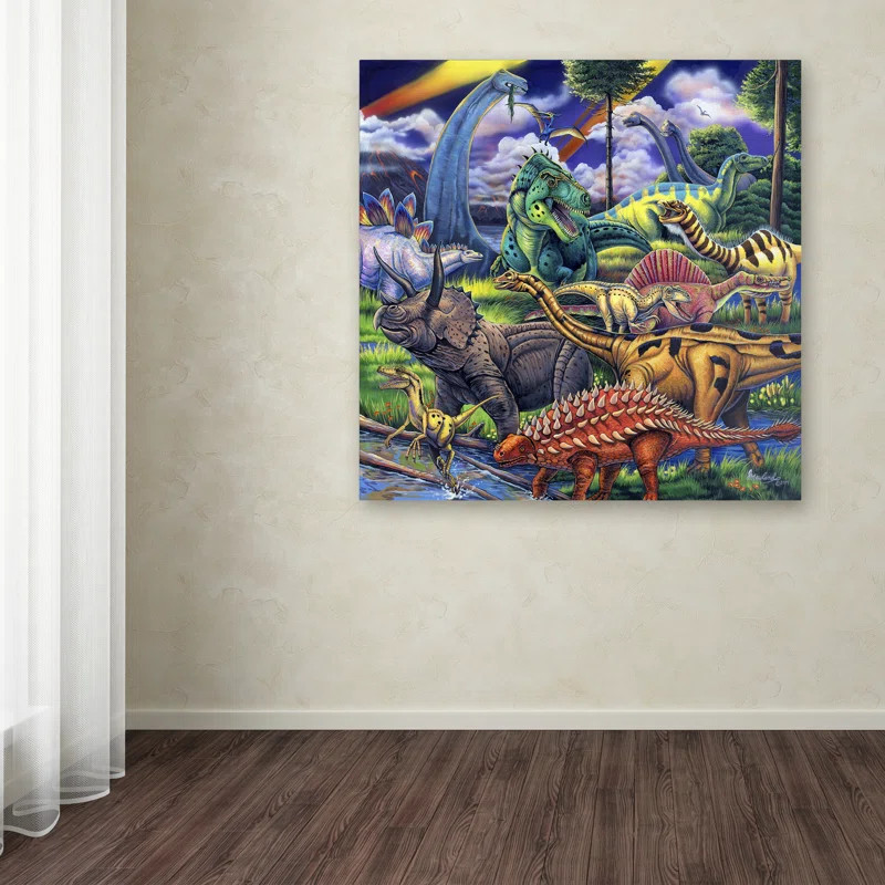Jenny Newland Dinosaur Friends by Jenny Newland - Print on Canvas | Wayfair North America