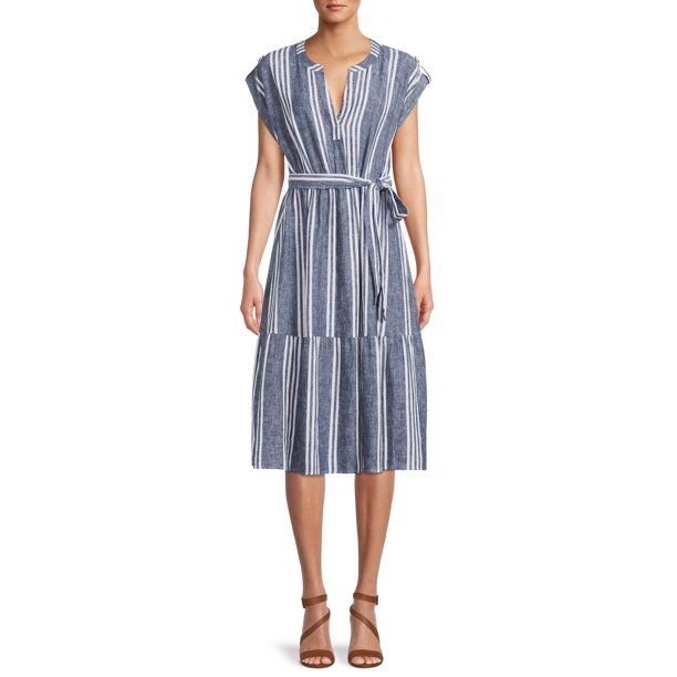 Time and Tru Tiered Dolman Sleeve Dress | Walmart (US)