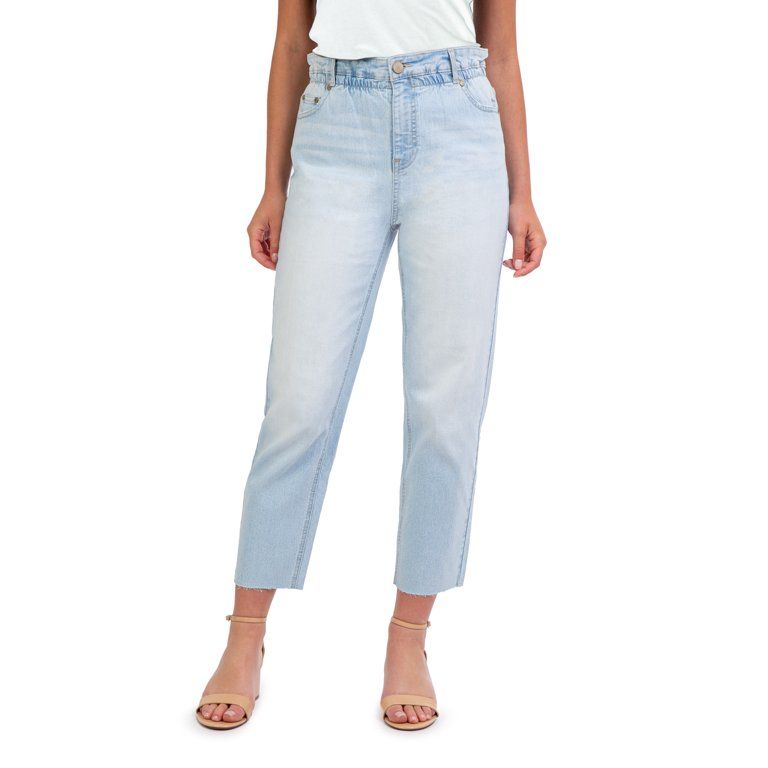 Jordache Womens High Rise Paperbag Straight Jean | Walmart (US)
