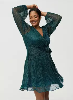 Surplice Tie Waist Mini Dress | Torrid (US & Canada)