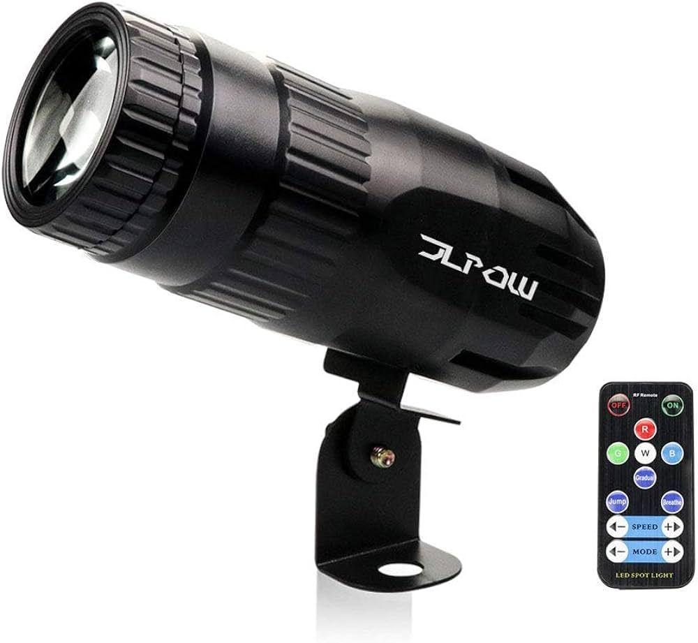 Pinspot Light with Remote, JLPOW Super Bright Mirror Ball Spotlight, Mini 15W RGBW LED Beam Spot ... | Amazon (US)