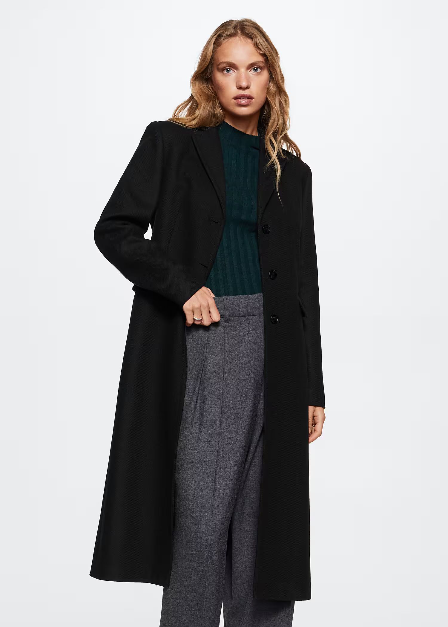 Fitted coat with buttons -  Women | Mango USA | MANGO (US)