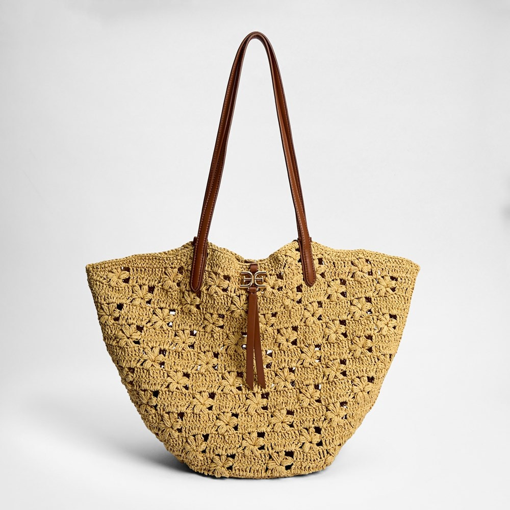 Layla Floral Raffia Fan Tote | Sam Edelman