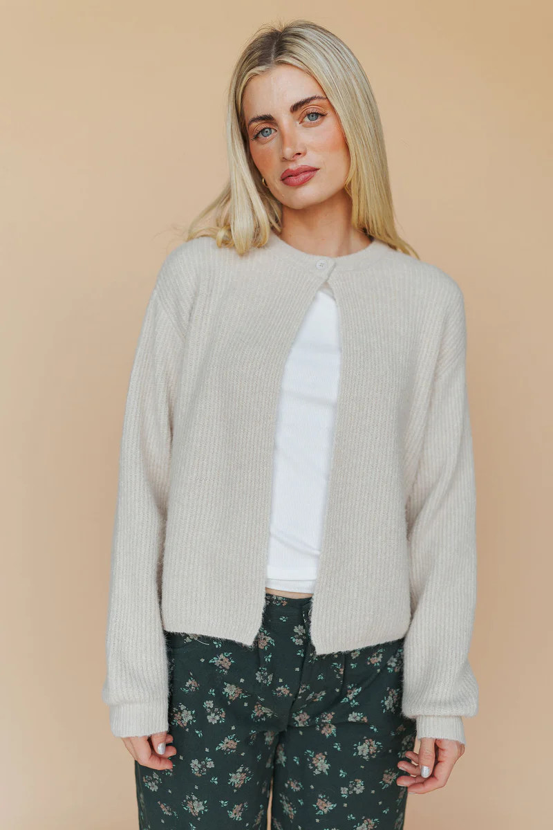 Tana Open Cardigan in Oatmeal | Henly