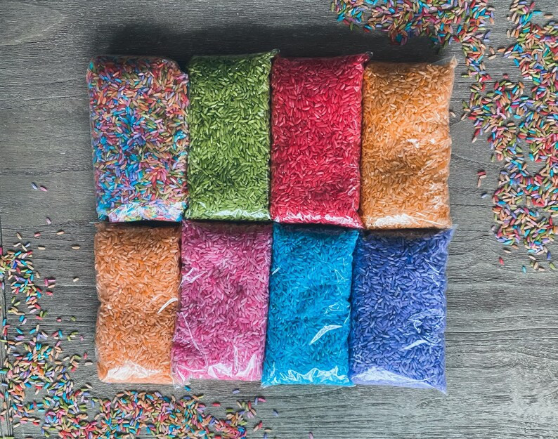 Colored Sensory Rainbow Rice Rice Filler Colorful Rice | Etsy | Etsy (US)