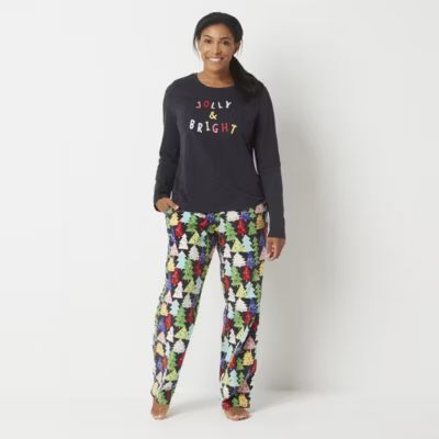 North Pole Trading Co. Womens Crew Neck Long Sleeve 2-pc. Pant Pajama Set | JCPenney