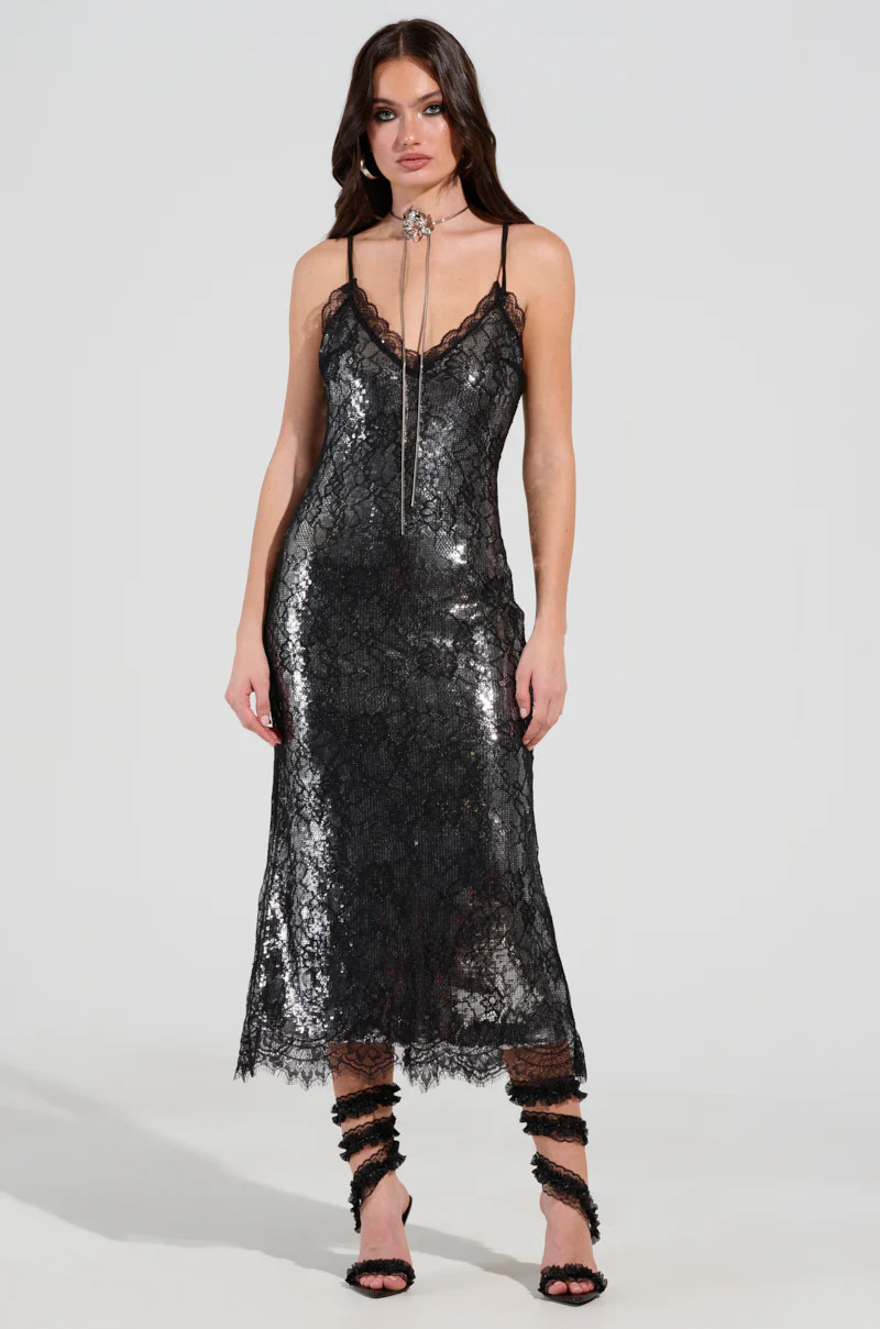 TWO IS BETTER THAN ONE LACE LAYERED MIDI DRESS | AKIRA