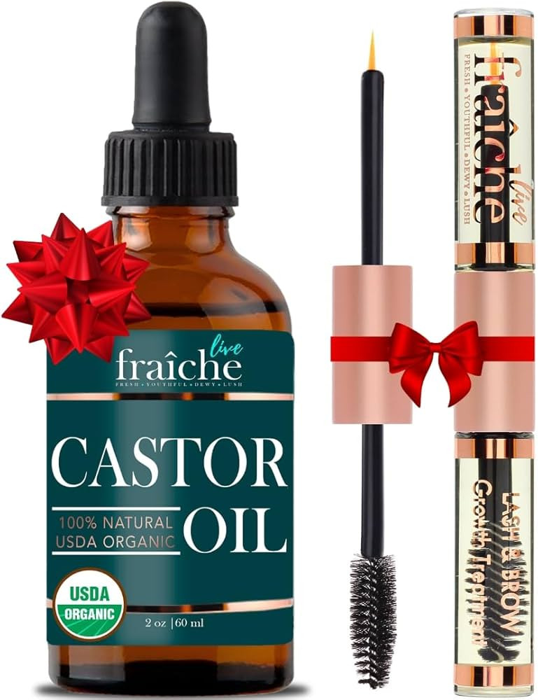 Organic Castor Oil for Face (2oz) + FREE Filled Mascara Tube, 100% Pure USDA Eyebrow Eyelash Grow... | Amazon (US)