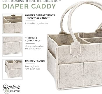Parker Baby Diaper Caddy - Nursery Storage Bin and Car Organizer for Diapers and Baby Wipes - Whi... | Amazon (US)