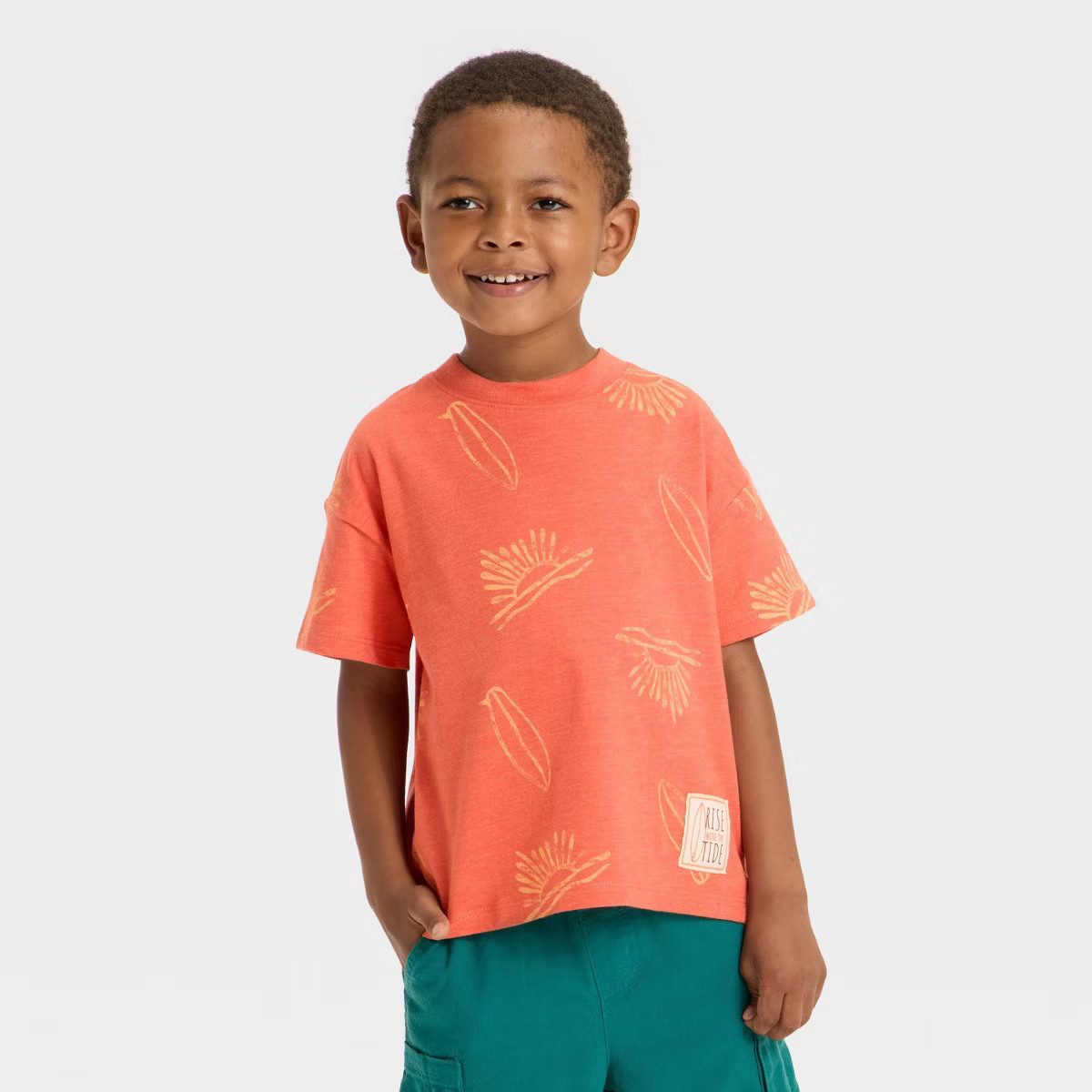 Toddler Boys' Short Sleeve Striped Jacquard Oversized T-Shirt - Cat & Jack™ | Target