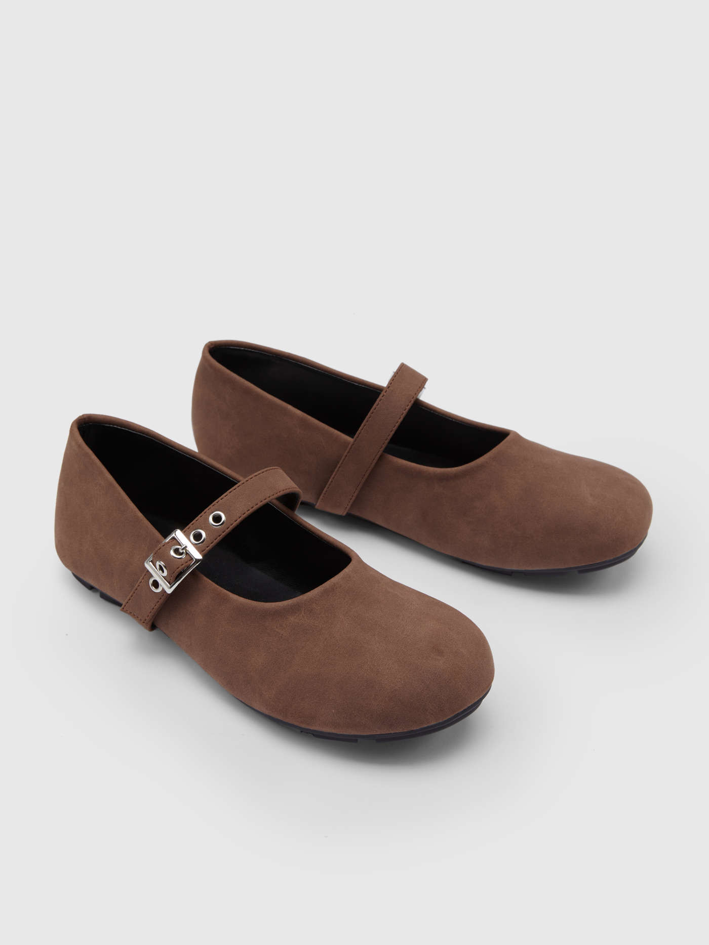 Countryside Core FAUX SUEDE MARY JANE FLATS For School Daily Casual Coffee Shop Work | Cider
