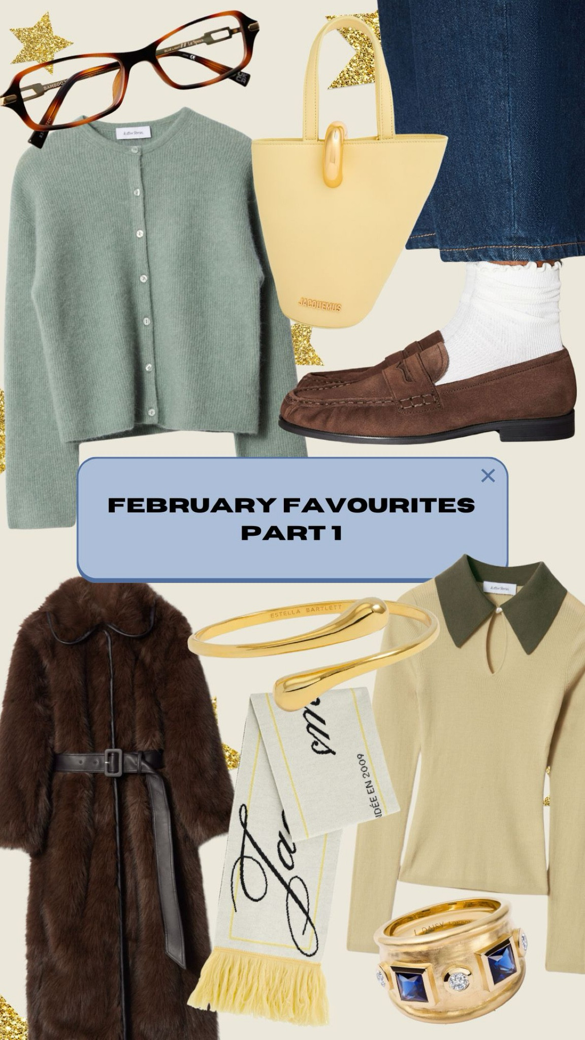  ✨ February Favorites Part 1! ✨ Cozy yet chic essentials to elevate your winter style:
✨Faux fur coat for effortless glamour
✨Soft scarf to stay warm and stylish
✨Collar tops for that polished look
✨Blue light glasses for work and play
✨Jacquemus bag for a pop of color
✨Classic loafers to complete the fit

Tap to shop your faves! ❄️💛 #FebruaryFavorites #LTKstyle #WinterWardrobe

#LTKFashionMonth #LTKgiftguide #LTKuk