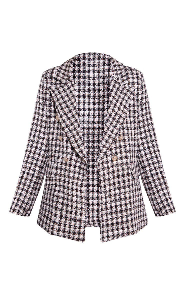 Black Tweed Military Blazer | PrettyLittleThing US