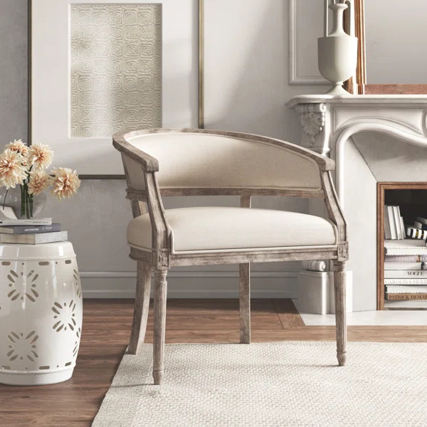 Cassia 28.5" Wide Linen Barrel Chair | Wayfair North America